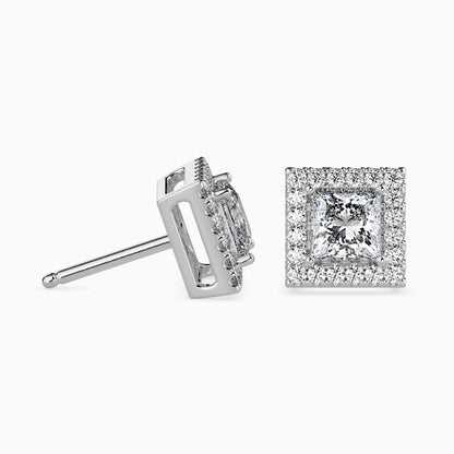 Sparkling Spheres Solitaire Earring White Gold