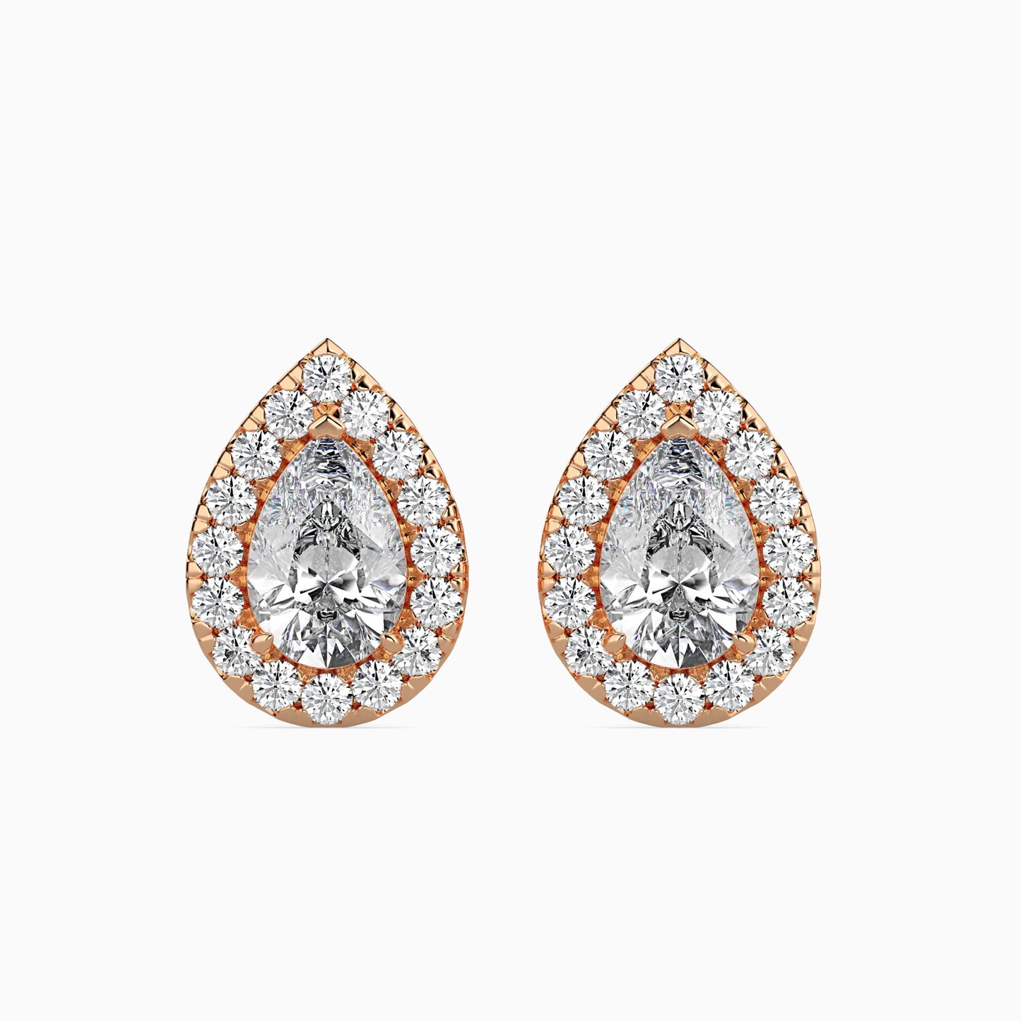 Moonlit Magic Solitaire Earring Rose Gold