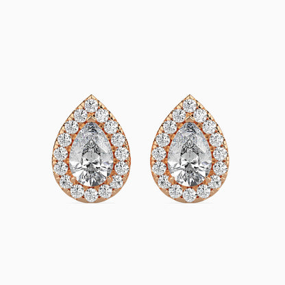 Moonlit Magic Solitaire Earring Rose Gold