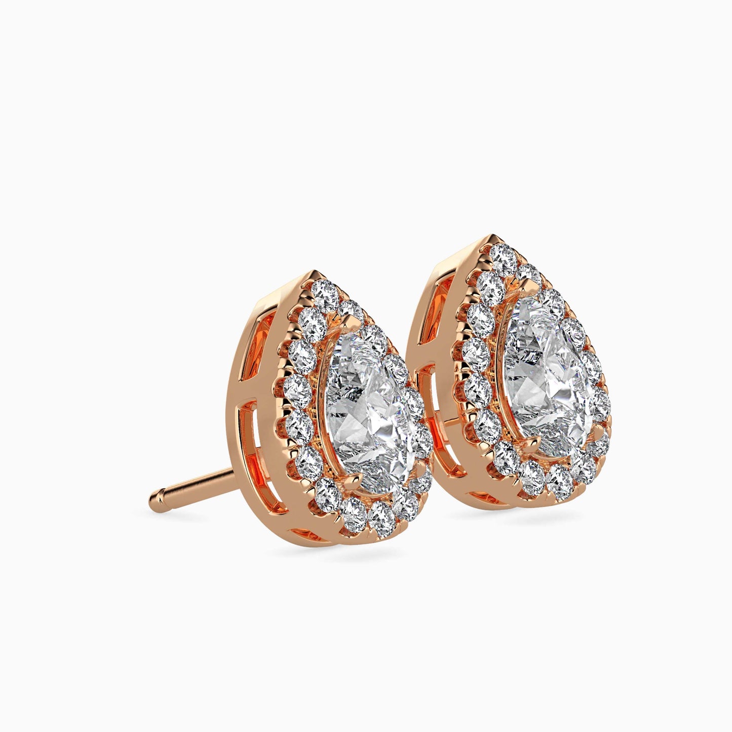 Moonlit Magic Solitaire Earring Rose Gold