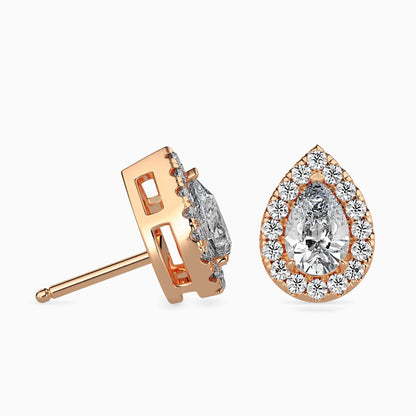 Moonlit Magic Solitaire Earring Rose Gold