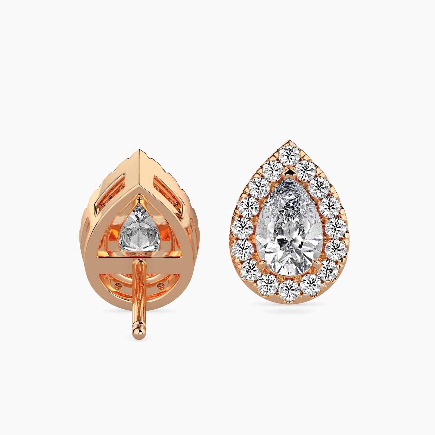 Moonlit Magic Solitaire Earring Rose Gold