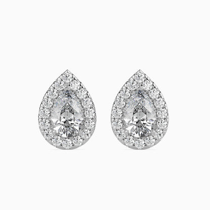 Moonlit Magic Solitaire Earring White Gold