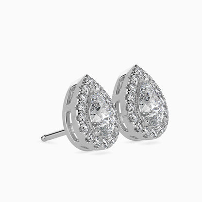 Moonlit Magic Solitaire Earring White Gold