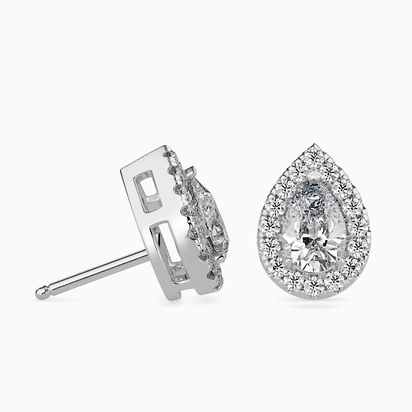 Moonlit Magic Solitaire Earring White Gold