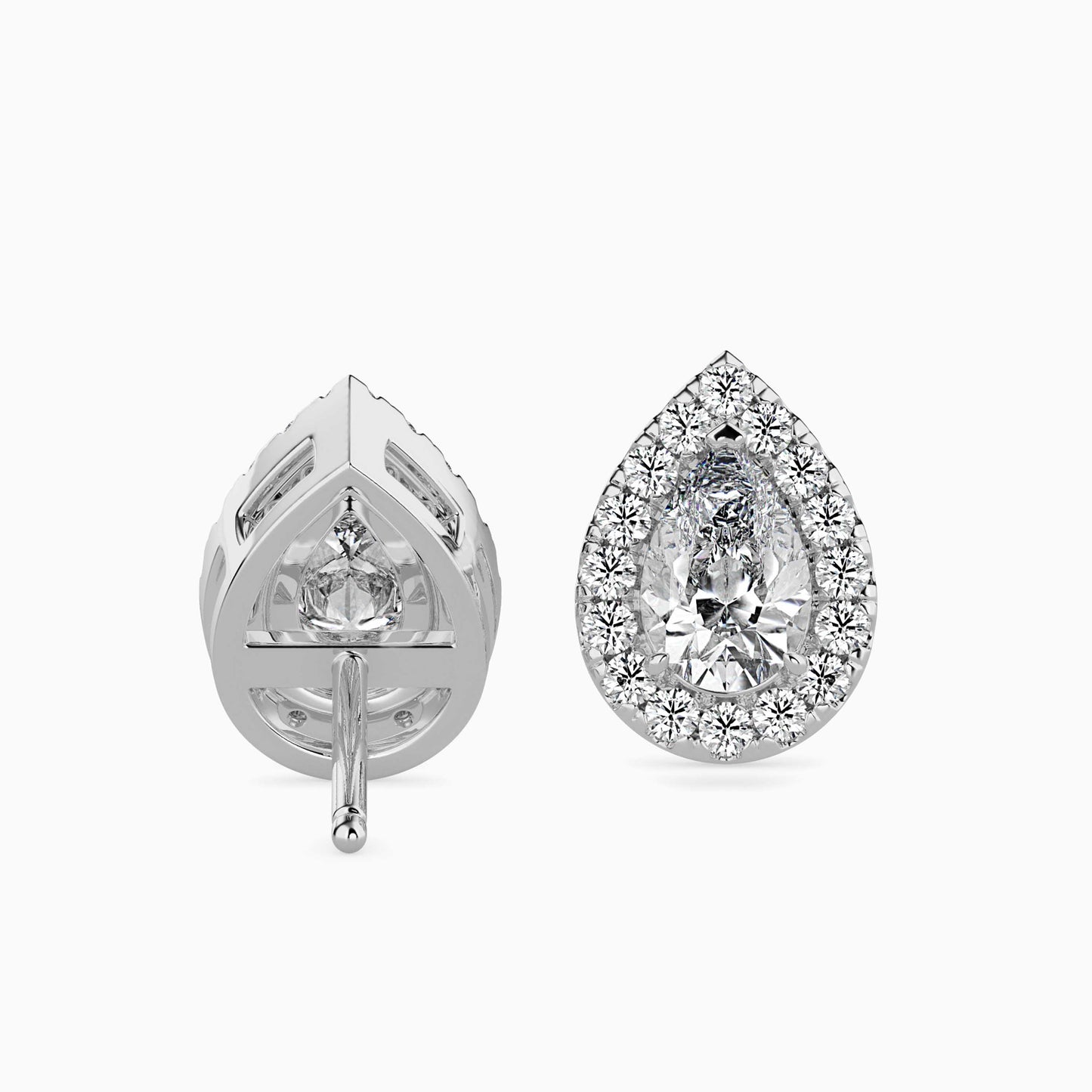 Moonlit Magic Solitaire Earring White Gold