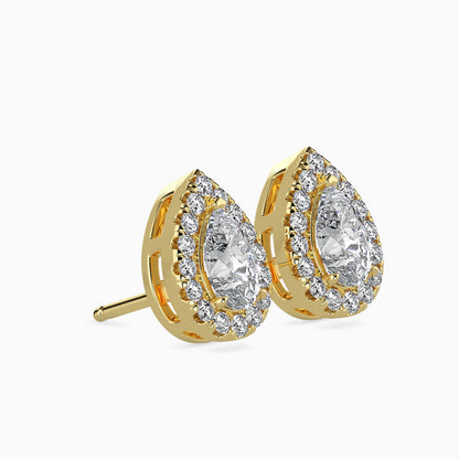 Moonlit Magic Solitaire Earring Yellow Gold