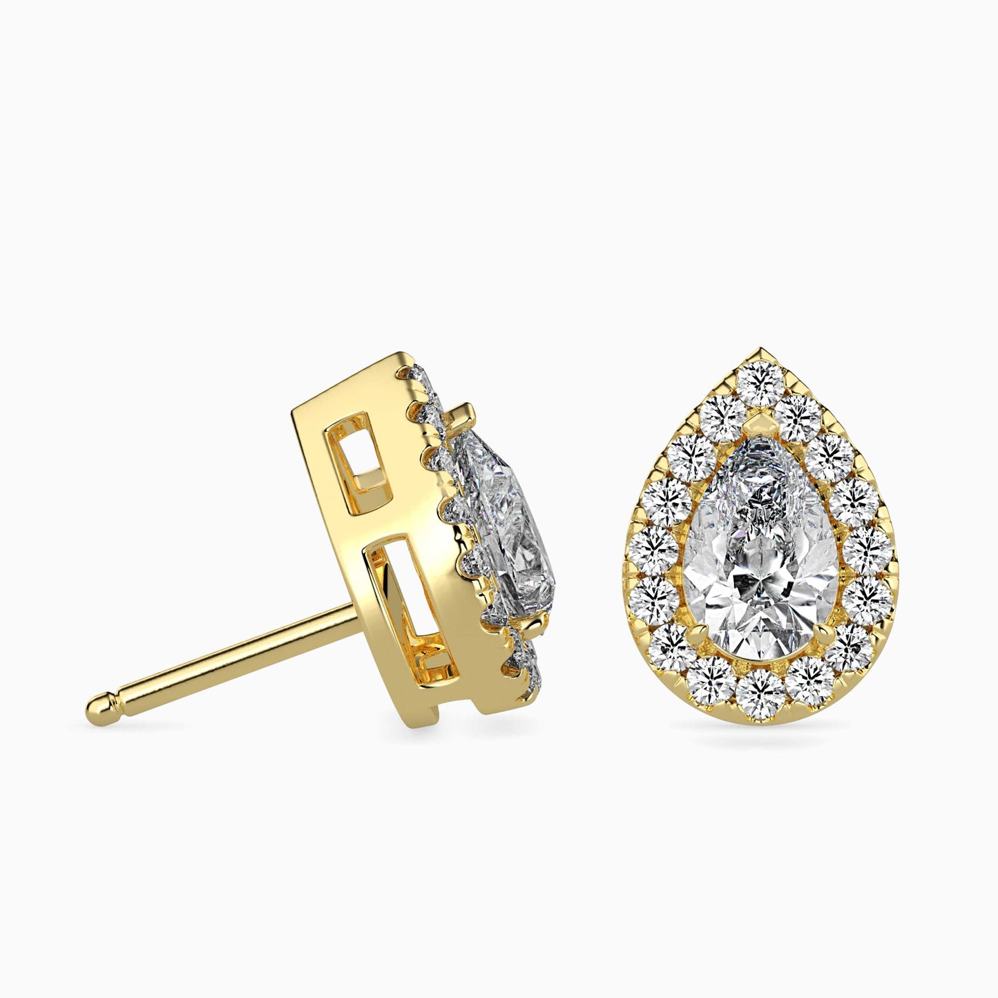 Moonlit Magic Solitaire Earring Yellow Gold