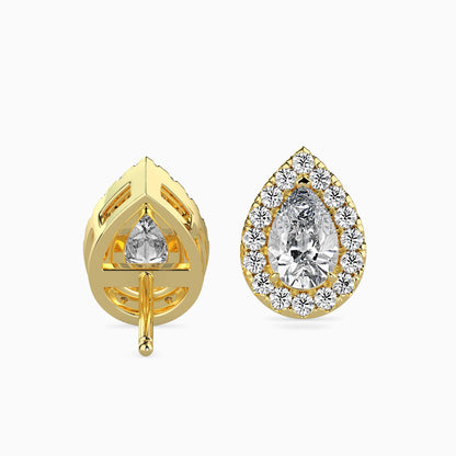 Moonlit Magic Solitaire Earring Yellow Gold