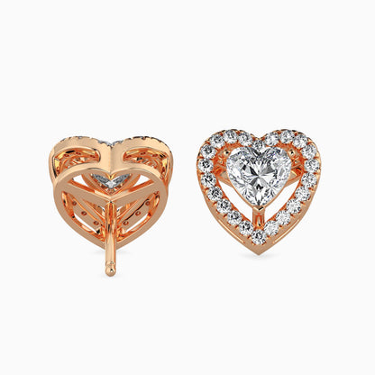 Heavenly Halos Solitaire Earring Rose Gold