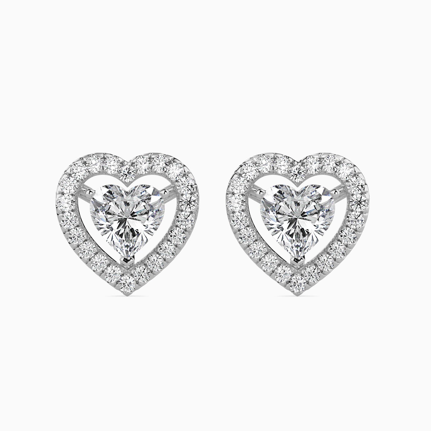 Heavenly Halos Solitaire Earring Platinum