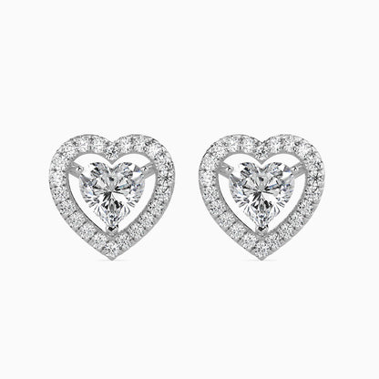 Heavenly Halos Solitaire Earring Platinum