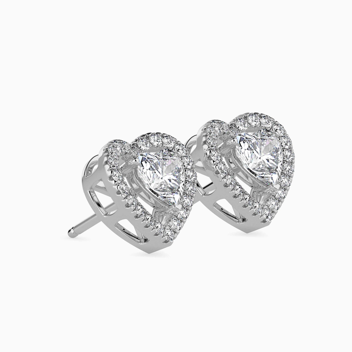 Heavenly Halos Solitaire Earring Platinum