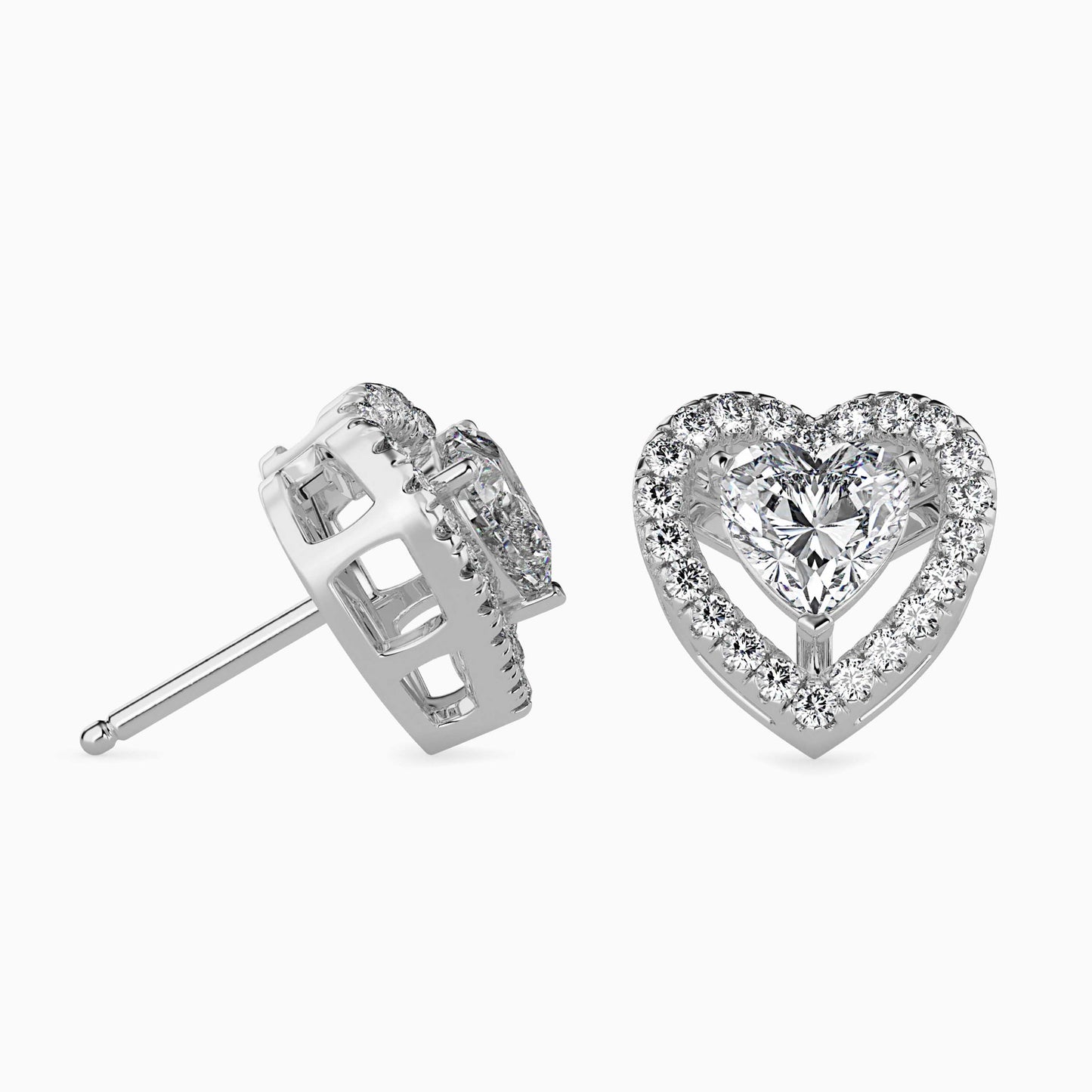 Heavenly Halos Solitaire Earring Platinum