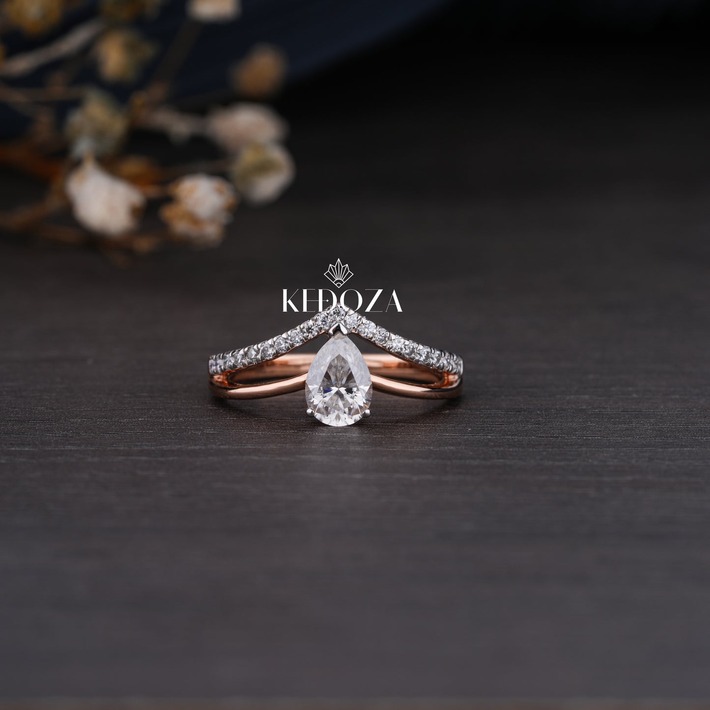 Oval Stone Diamond Engagement Ring Rose Gold