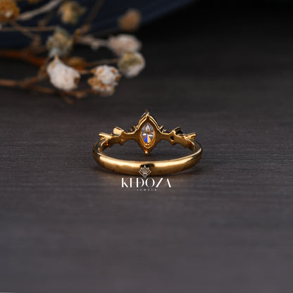 Distinctive Sparkle Marquise Shape Diamond Rose Gold Ring