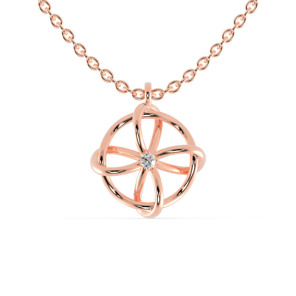 Zodiac Diamond Pendant Rose Gold