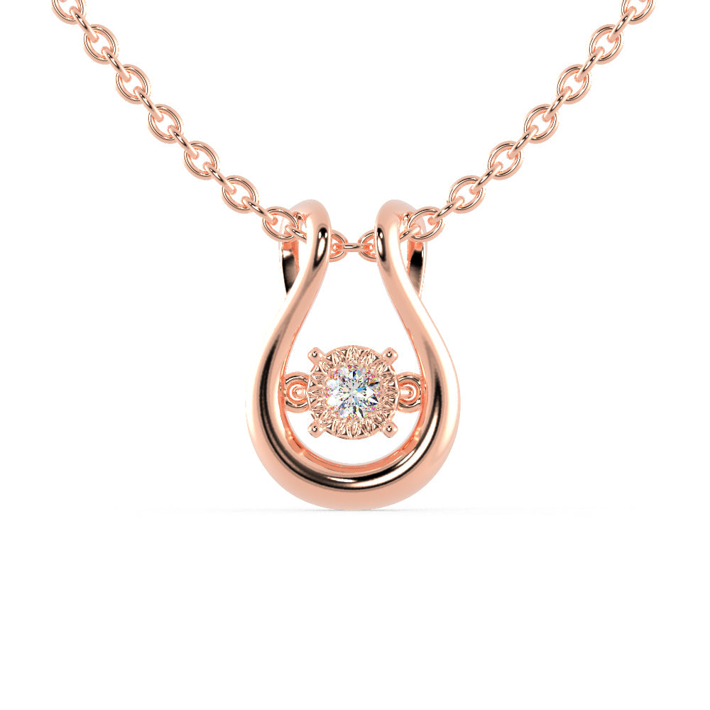 Gyrate Round DIamond Pendant Rose Gold