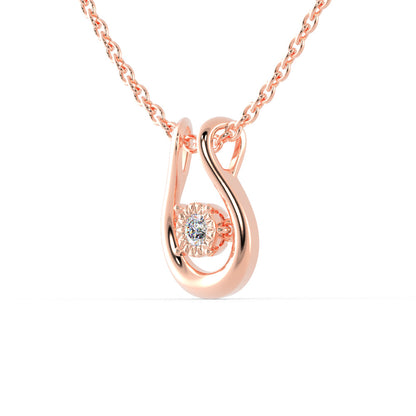 Gyrate Round DIamond Pendant Rose Gold