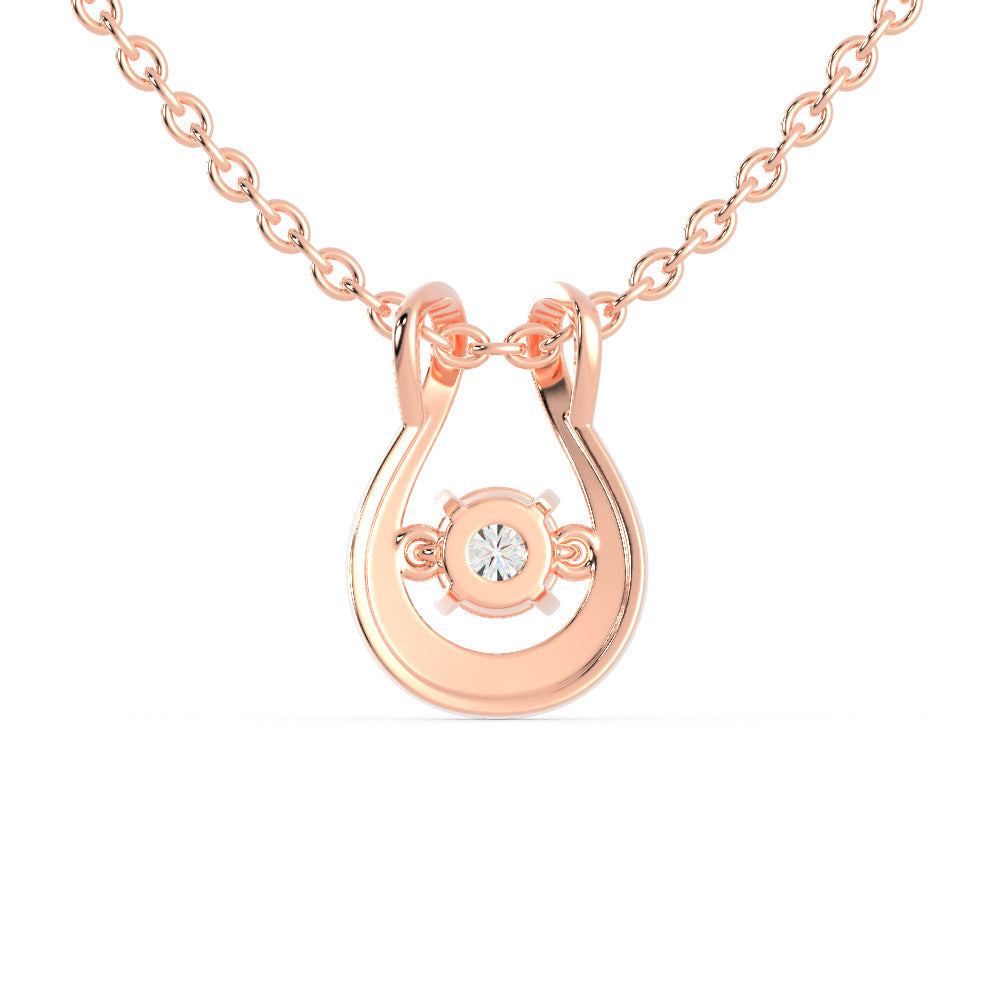 Gyrate Round DIamond Pendant Rose Gold