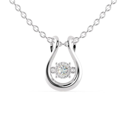 Gyrate Round DIamond Pendant White Gold