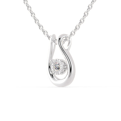 Gyrate Round DIamond Pendant Platinum