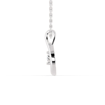 Gyrate Round DIamond Pendant White Gold