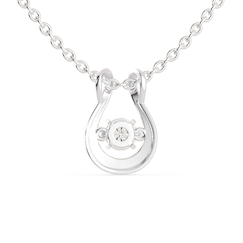 Gyrate Round DIamond Pendant White Gold