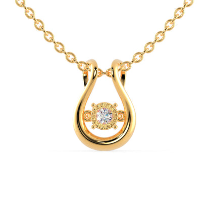 Gyrate Round DIamond Pendant Yellow Gold