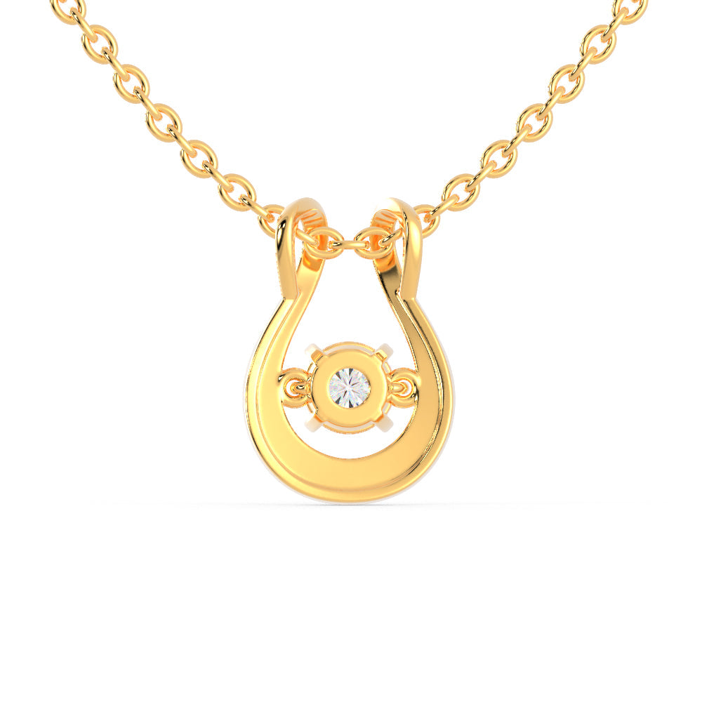 Gyrate Round DIamond Pendant Yellow Gold