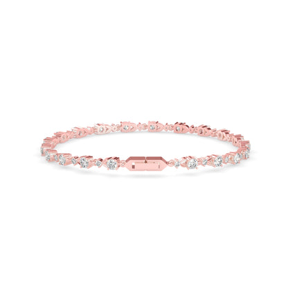 Fluke Diamond Tennis Bracelet Rose Gold