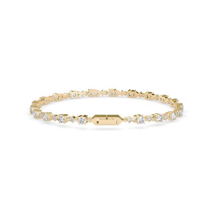 Fluke Diamond Tennis Bracelet Yellow Gold