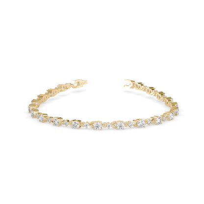 Fluke Diamond Tennis Bracelet Yellow Gold