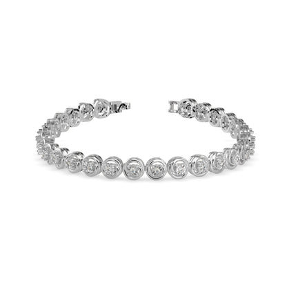 Diamond Flo Tennis Bracelet White Gold