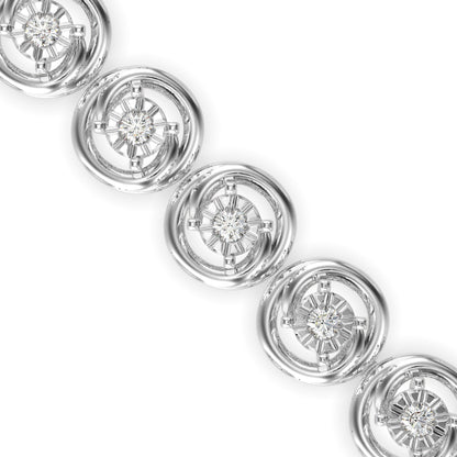 Diamond Flo Tennis Bracelet White Gold