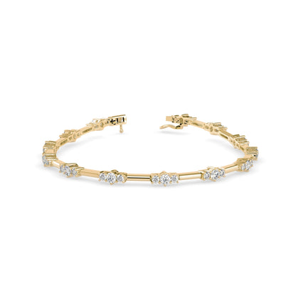 Diamond Gracious Tennis Bracelet Yellow Gold
