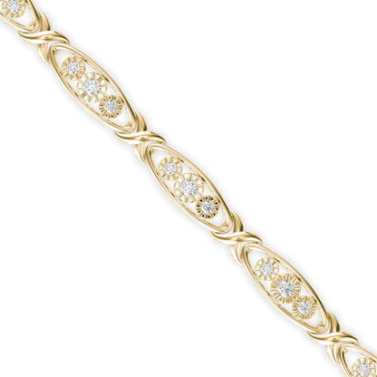 Mighty Diamond Tennis Bracelet Yellow Gold