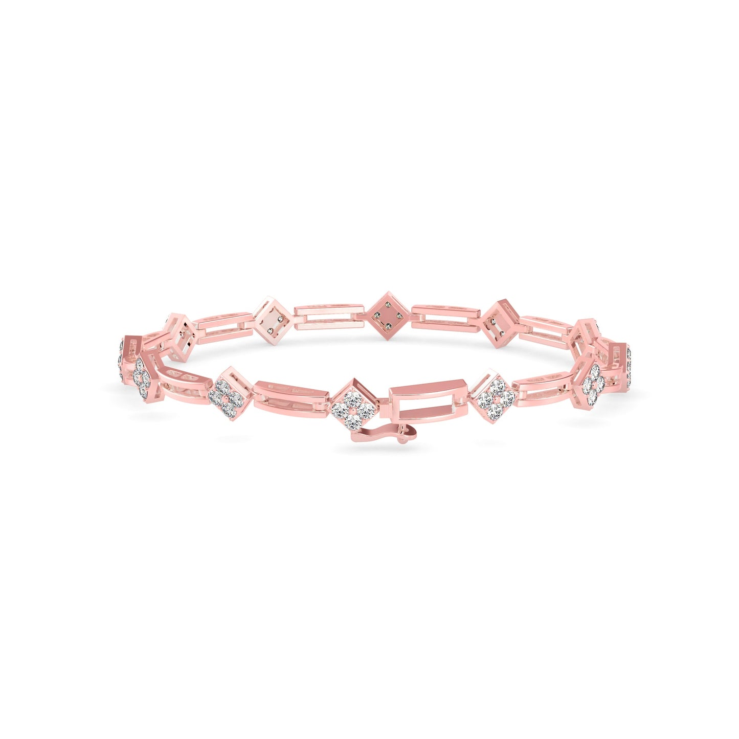Gerent Diamond Tennis Bracelet Rose Gold