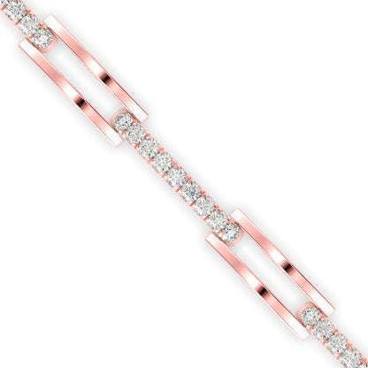 Facile Tennis Diamond Bracelet Rose Gold