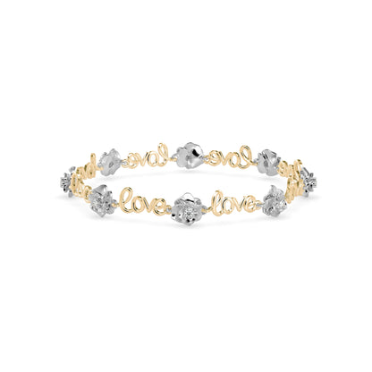 Love Diamond Tennis Bracelet Yellow Gold