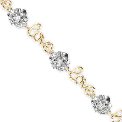 Love Diamond Tennis Bracelet Yellow Gold