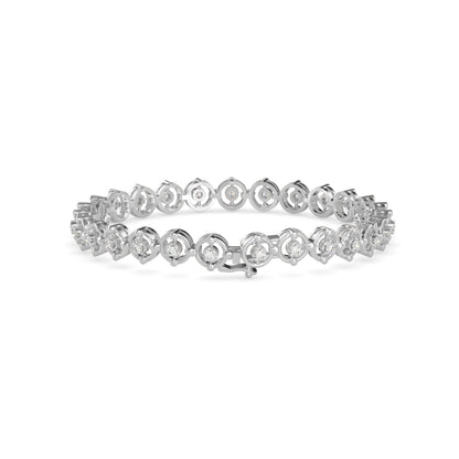 Gyrate Diamond Tennis Bracelet Platinum