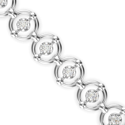 Gyrate Diamond Tennis Bracelet Platinum