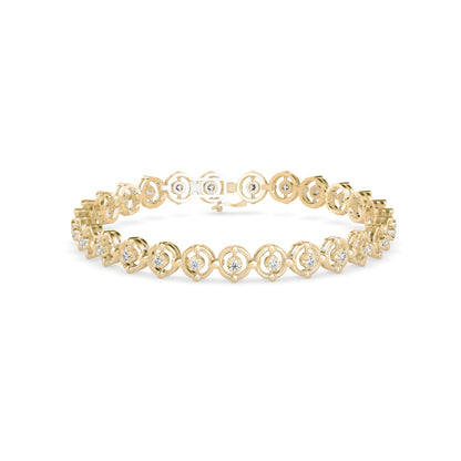 Gyrate Diamond Tennis Bracelet Yellow Gold