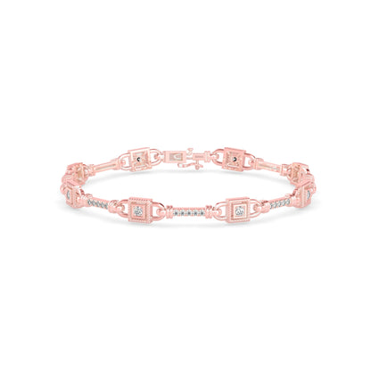 Heavenly Tennis Diamond Bracelet Rose Gold