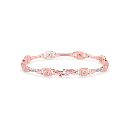 Heavenly Tennis Diamond Bracelet Rose Gold