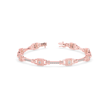 Heavenly Tennis Diamond Bracelet Rose Gold