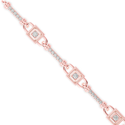 Heavenly Tennis Diamond Bracelet Rose Gold